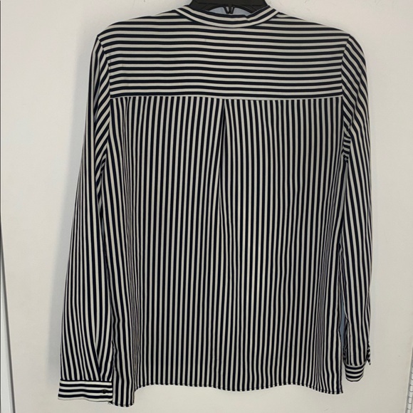 Zara Navy and White Striped Blouse - Picture 2 of 6